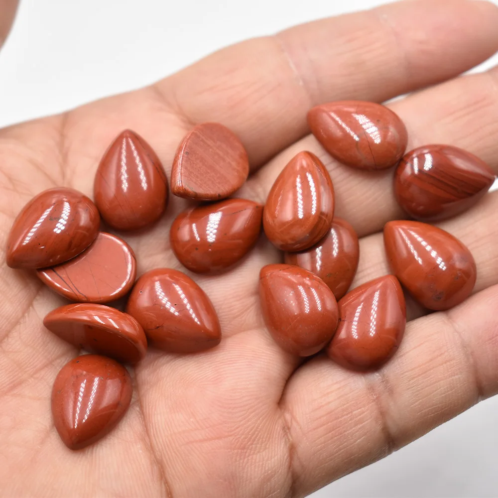 Großhandel 50 Stück/Lot verschiedene Naturstein-Cabochon-Perlen in Tropfenform 13x18mm für DIY-Schmuckzubehör Kostenloser Versand – Detail 32