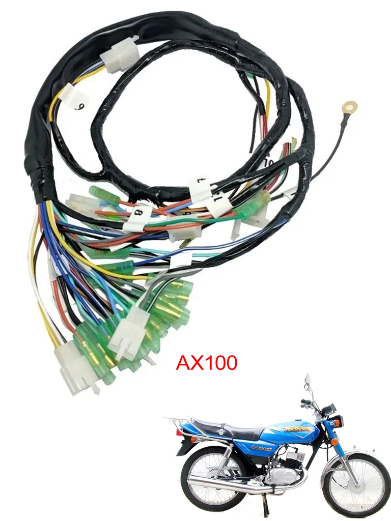 Motorcycle Electrical Wiring Harness Wire For Suzuki Haojue Qingqi Jingcheng of AX100 A100 JC100 HJ100 100cc Motorbike Main Wire