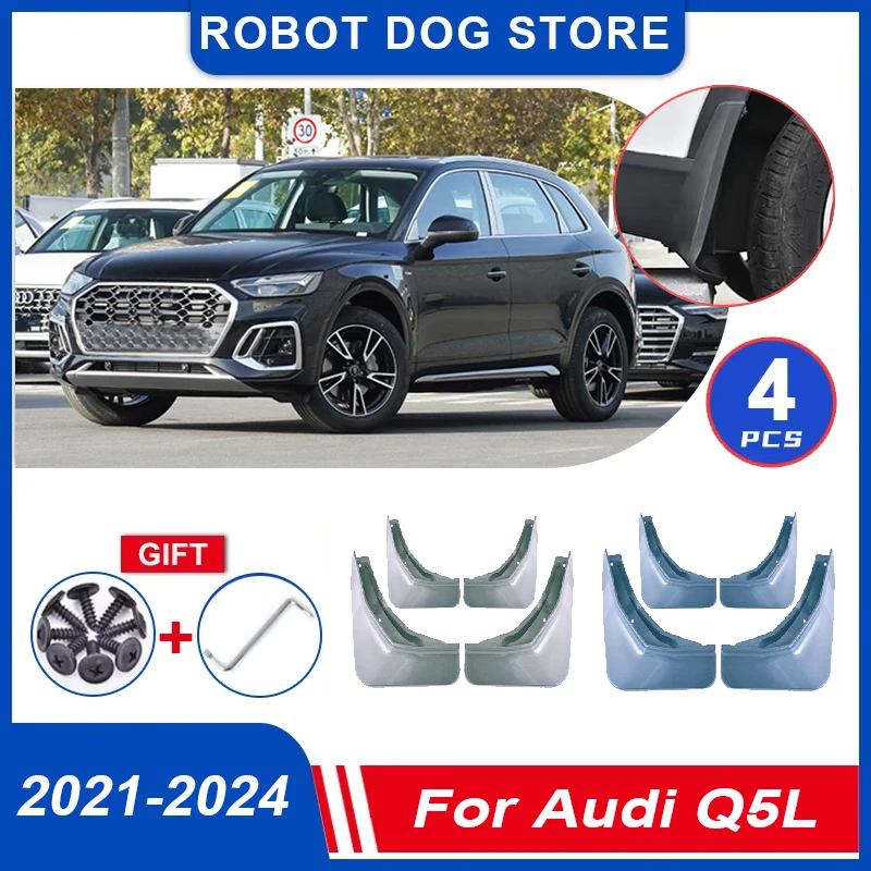 

4 шт. окрашенные брызговики для Audi Q5L, аксессуары 2021 2022 2023 2024, передние брызговики, расширители крыльев, автомобильные аксессуары