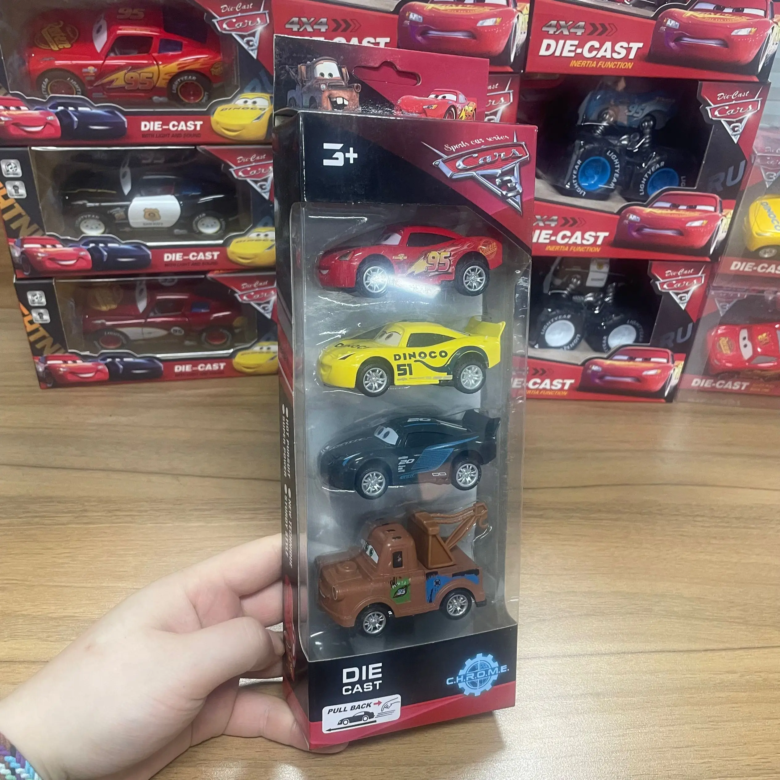 

4pcs Set Disney Pixar Cars Pullback Car Lightning Mcqueen Matt Jackson Storm 1:55 Diecast Model Car Toys Kids Toy Car Xmas Gift