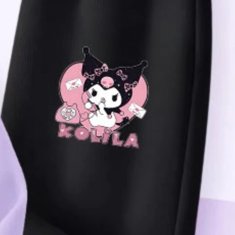 SANRIO ربيع الخريف نمط جديد مجموعة ملابس الأطفال Kuromi مطبوعة طفل الفتيات البلوز والسراويل 2 قطعة مجموعة الاطفال البلوز غير رسمي