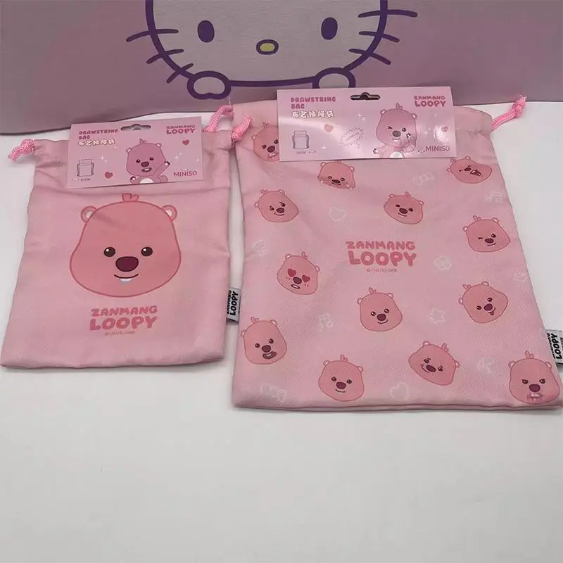 

Miniso Loopy Kawaii Little Beaver Drawstring Bag Travel Underwear Storage Bag Handbag Portable Cute Toys Birthday Gift For Girls