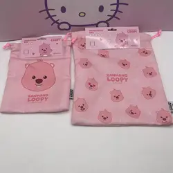 Miniso Loopy Kawaii Little Beaver Drawstring Bag Travel Underwear Storage Bag Handbag Portable Cute Toys Birthday Gift For Girls