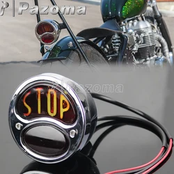 Chrome Motorcycle Rear Tail Light Brake Stop Lamp License Plate Integrated Light For Harley Cafe Racer Custom Chopper Bobber