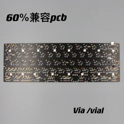 GH60 soldering PCB 61 64 keys mechanical keyboard PCB VIA QMK underglow ISO layouts ( Not DZ60 KBDFANS)