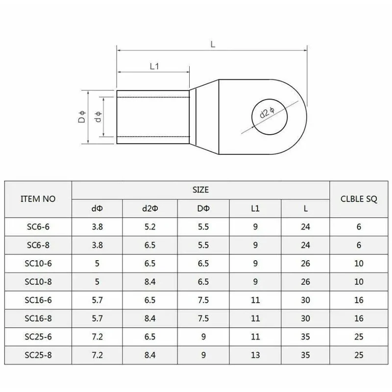 100/50/25/10PCS 4-25mm Assortment Tinned Copper Lugs Ring Crimp Terminals Battery Wire Cable Connectors Kit Eletrical Terminal