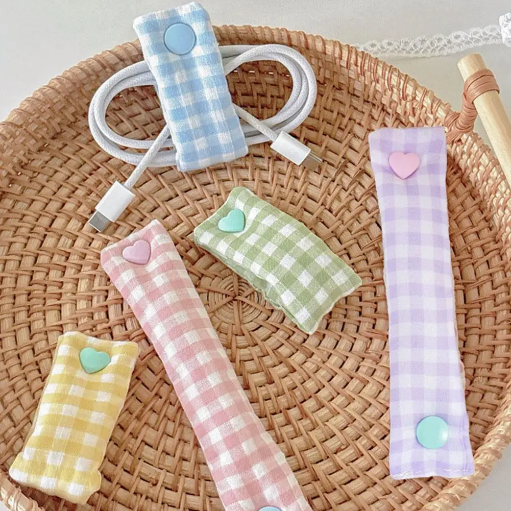 -Pack Cute Cable Organizer - Reusable Fabric Organizer for Phone Charging Cables, Computer Data Cables, and Headphone Cables