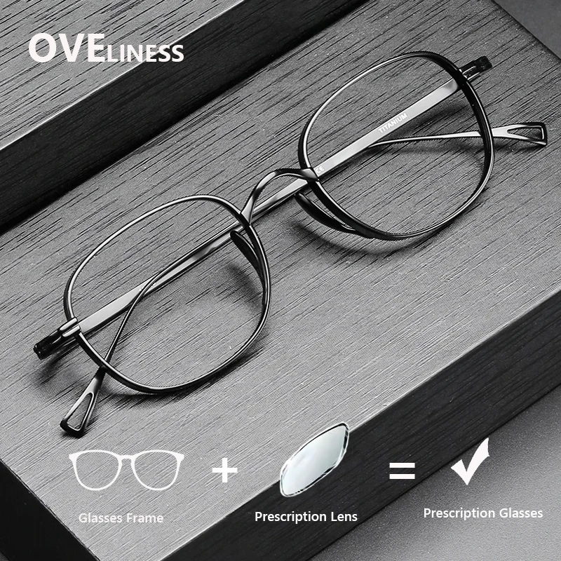 

Pure Titanium optical Glasses Frame Men Retro Square Eyeglasses frames Women Prescription myopia Eyewear male spectacles