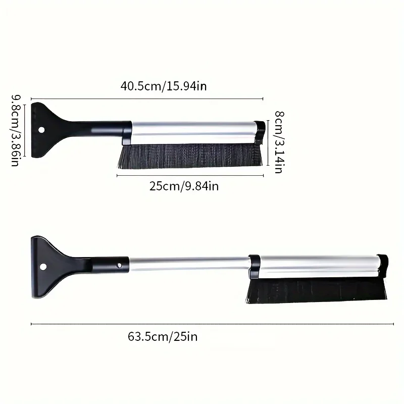 Car windshield snow brush and detachable ice scraper - durable ABS material, extendable aluminum alloy shovel