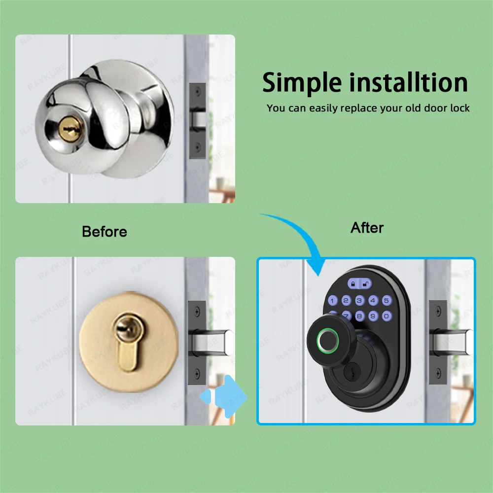 Serrure à pêne dormant intelligente pour porte en bois, empreinte digitale numérique, Bluetooth, prise en charge du mot de passe temporaire à distance, Tuya, 904F