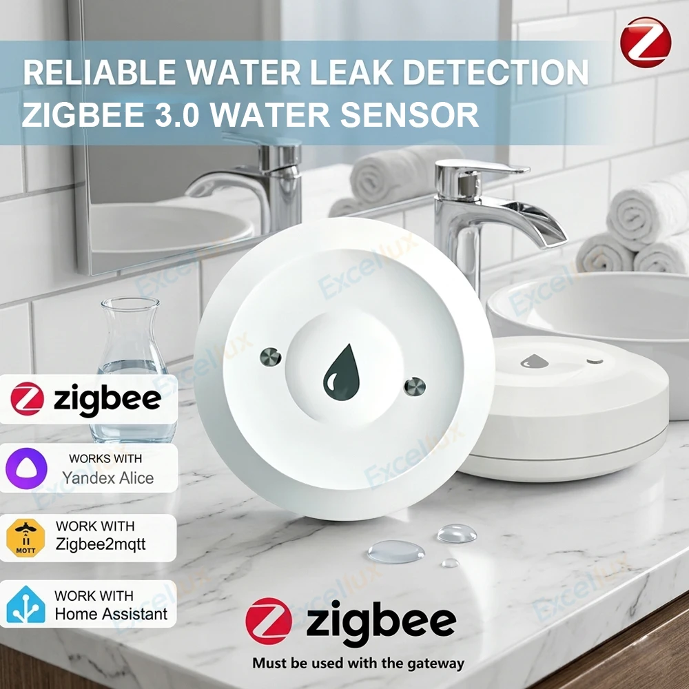

Zigbee Water Sensor Flood Water Leakage Detector App Remote Monitoring Home Security Alarm Support Home Assistant Zigbee2mqtt
