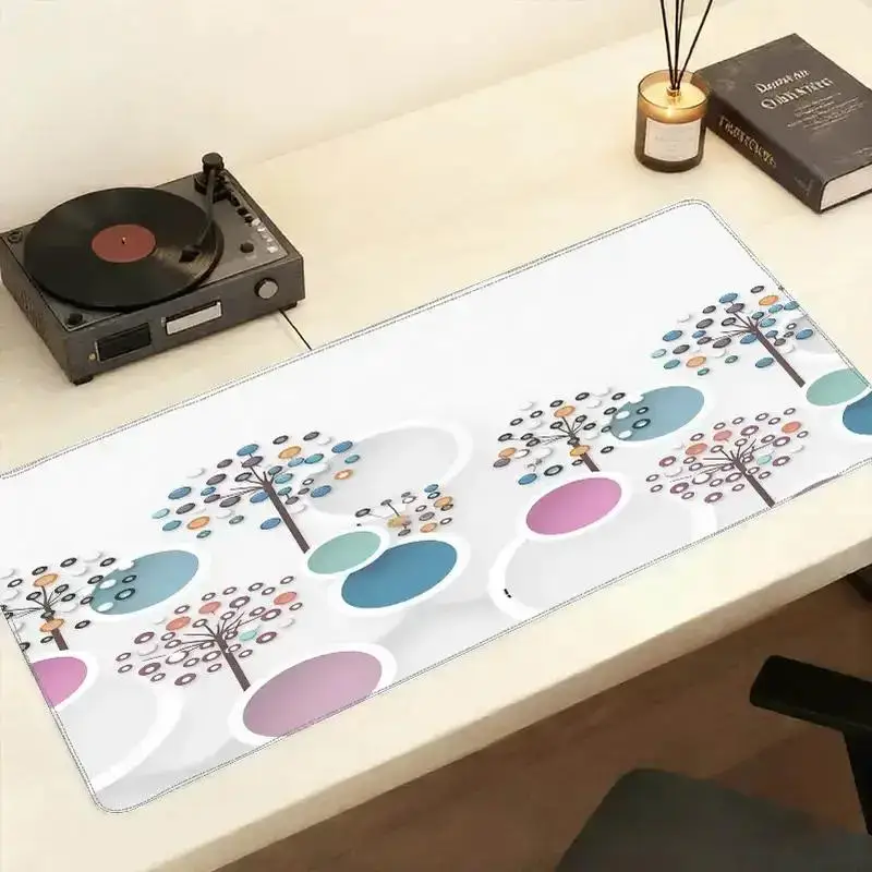 Brand Iron Art Mouse Pad Non Slip Desk Mat Creative Paper Art Engineering Keyboard Pad Wisdom Tree Infographic Design Area