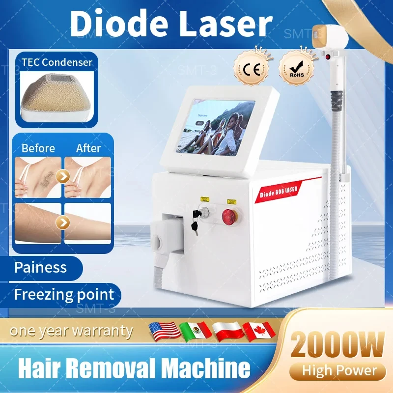 

Medical CE portable 755 808 1064 laser hair removal machine 808nm Permanently painless diode laser