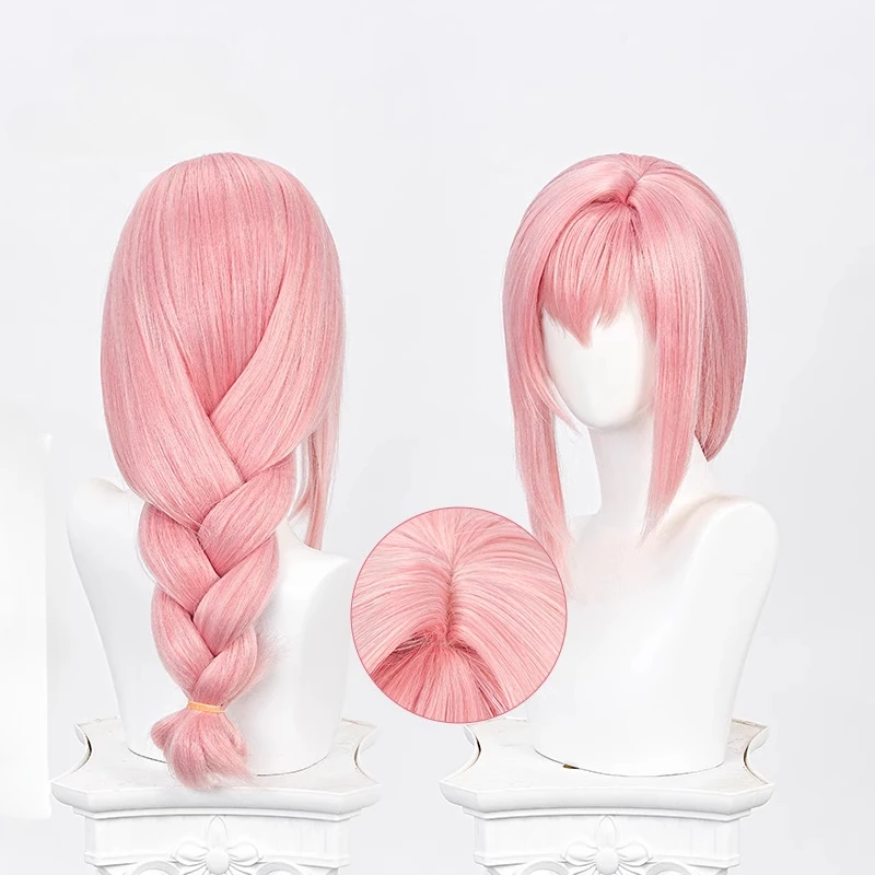 Game Zenless Zone Zero Tsukishiro Yanagi Cosplay Wig Women Long Pink Braid Hair Heat Resistant Synthetic Wigs Halloween Props