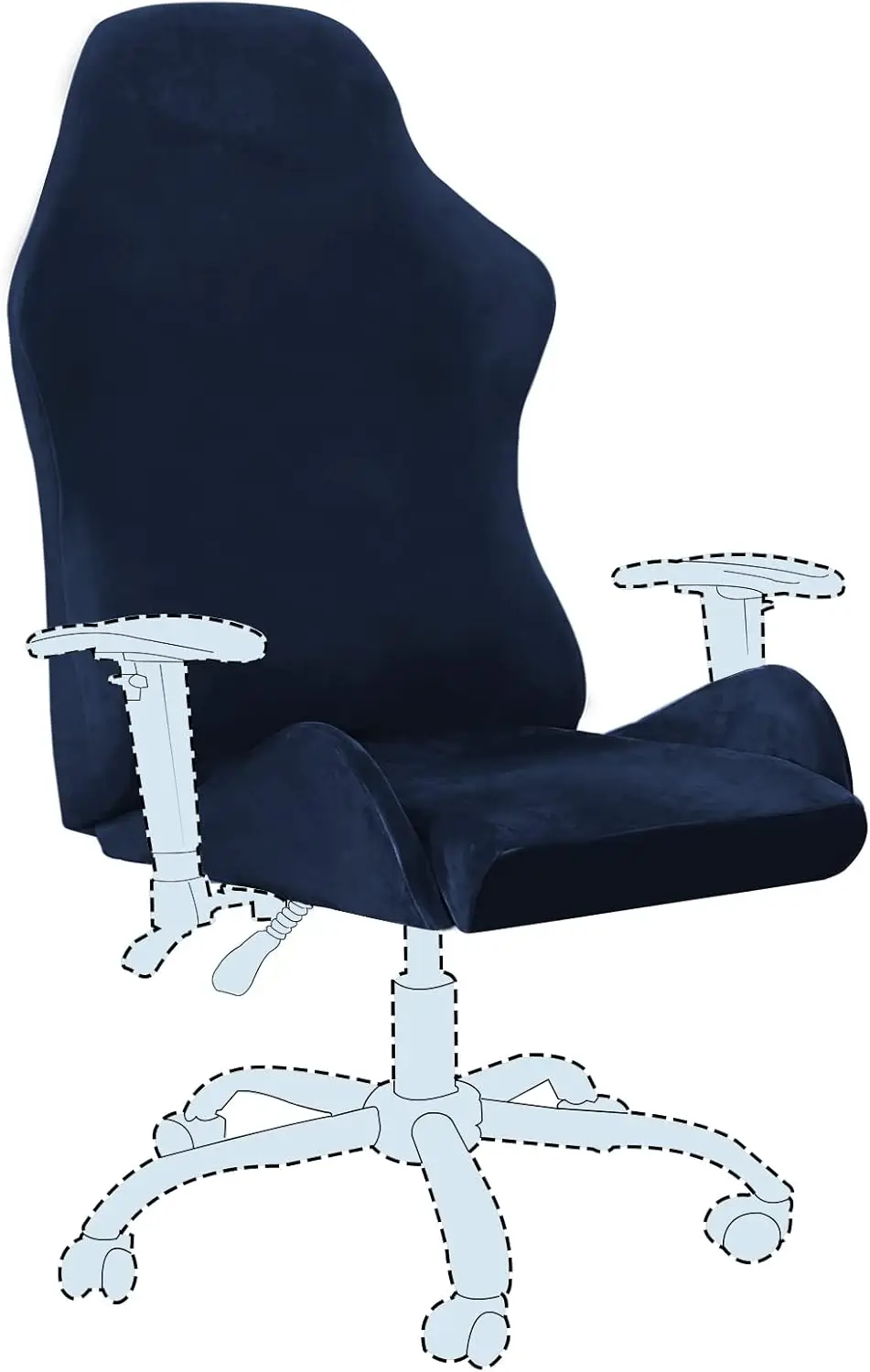 

Velvet Gaming Chair Covers Stretch Computer Chair Cover Office Chair Seat Covers Computer Reclining Racing Ruffled Gamer Chair