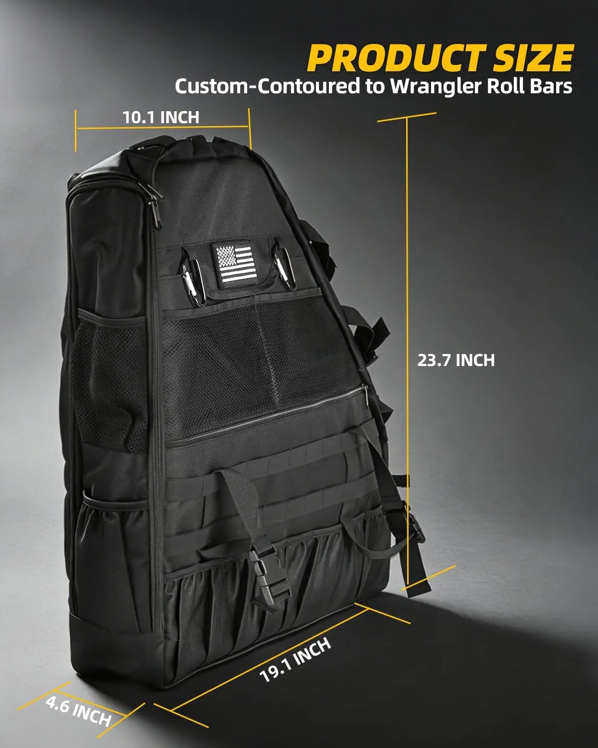 Universal Tactical Roll Bar Storage Bags for Jeep Wrangler JK/JL/JLU & Gladiator JT - Trending MOLLE Webbing Convertible Ba