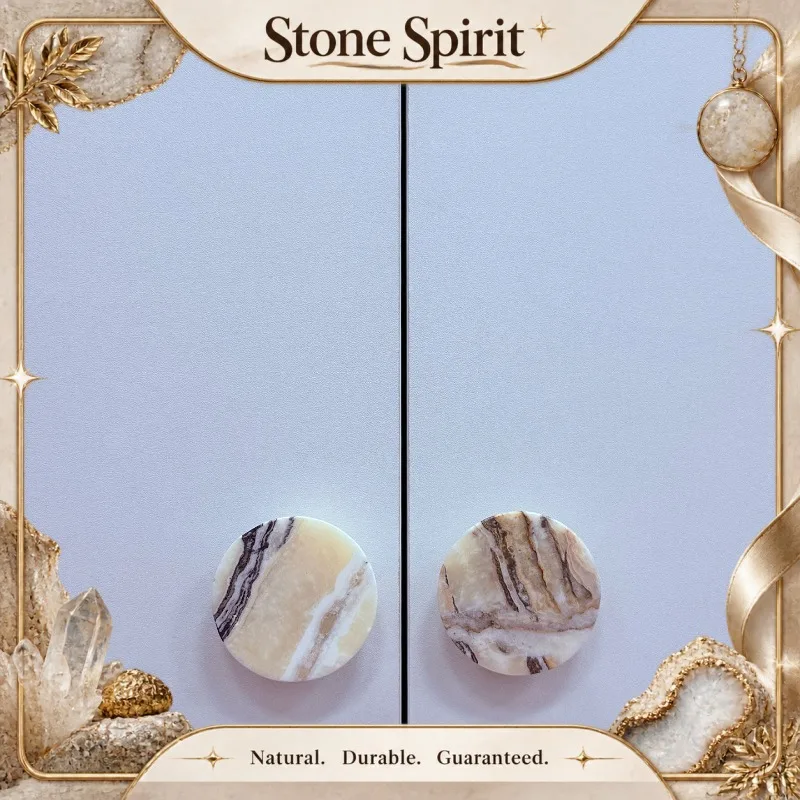 【Natural】Modern Minimalist Marble Pull, Designer Handle for Cabinets, Drawers & Bathrooms, Luxury Jade Door Knob