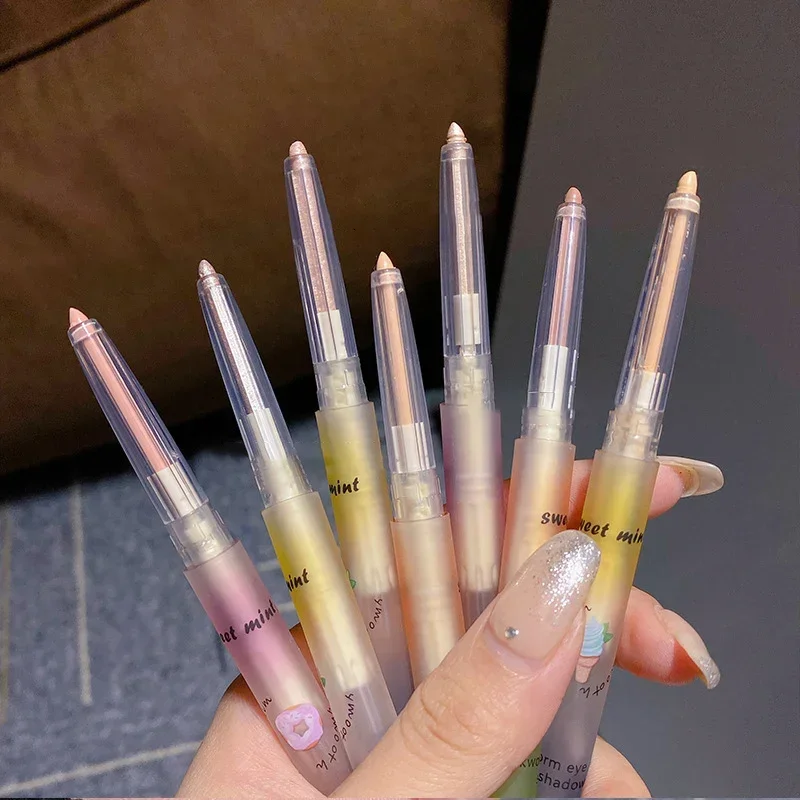 Glitter Diamond Lying Silkworm Pen Eyeshadow Stick Waterproof Shiny Matte Brighten Silkworm Eyeliner Highlighter Pen Makeup Tool