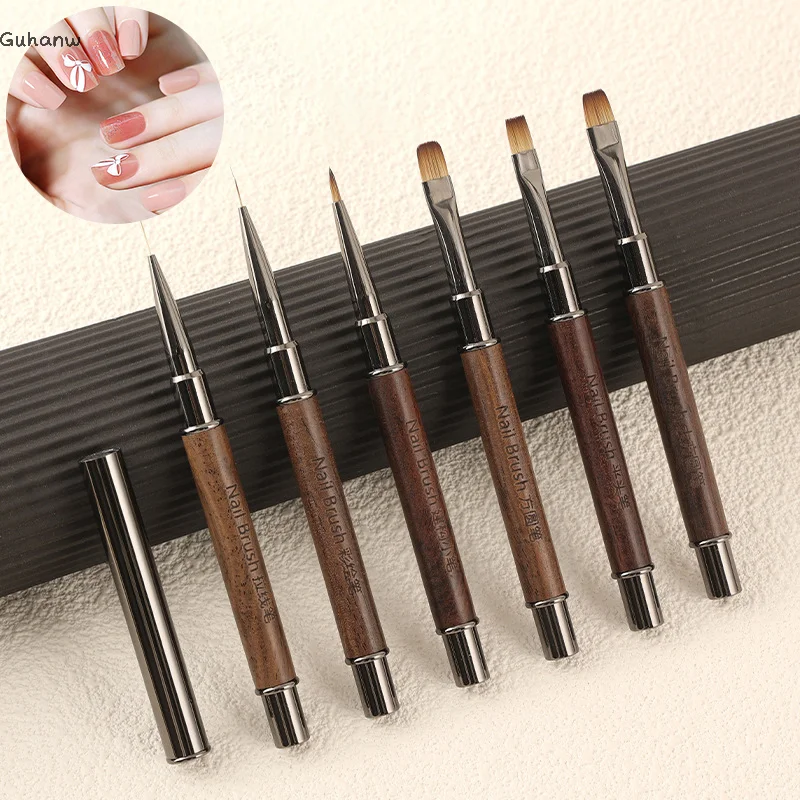 

1 Pcs Round Wood Handle Nail Art Liner Brush DIY Painting Pen Sandalwood Handle Brushes Drawing Fine Lines Stripe Pen