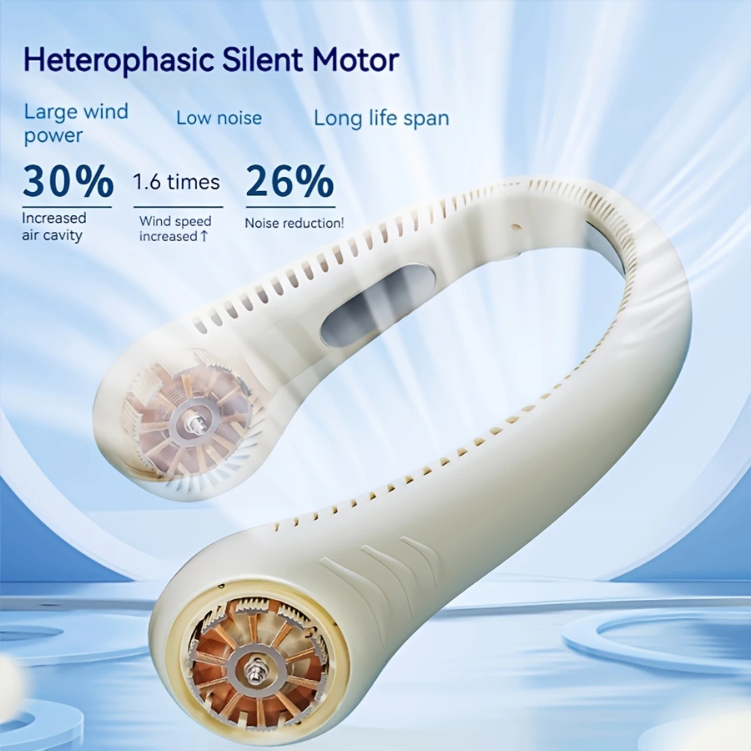 Kühlender Halsventilator, tragbarer Mini-Ventilator ohne Flügel, leiser Ventilator