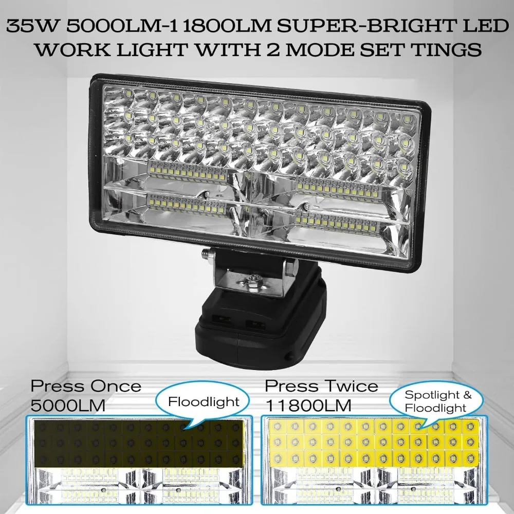 Imagem -03 - Luzes de Trabalho Led com Porta Usb para Makita Lanterna Tocha Elétrica Holofotes Lâmpada do Carro Bateria Li-ion 18v Adaptador Bl1815 Bl1830