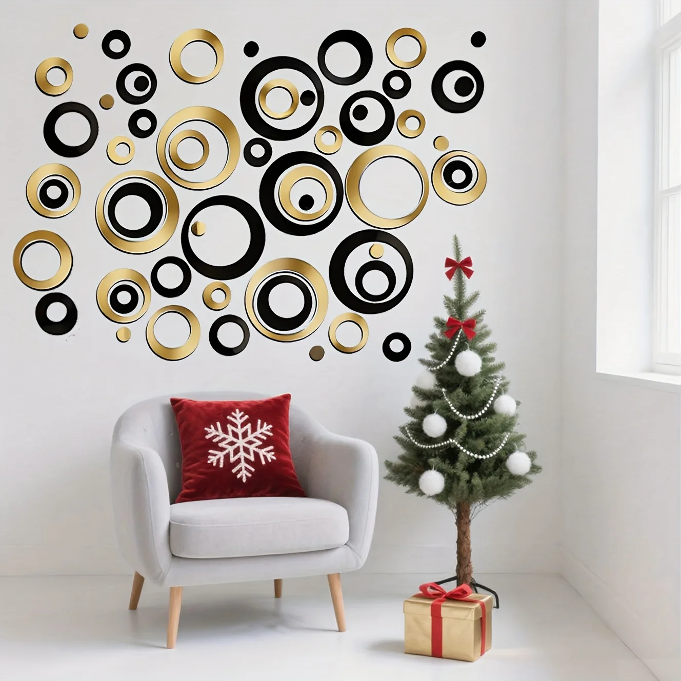 Functional Stick Mirror Wall Decals Trendy Room Decor Living Room Bedroom TV Background Student Dorm Budget Friendly 60PCS