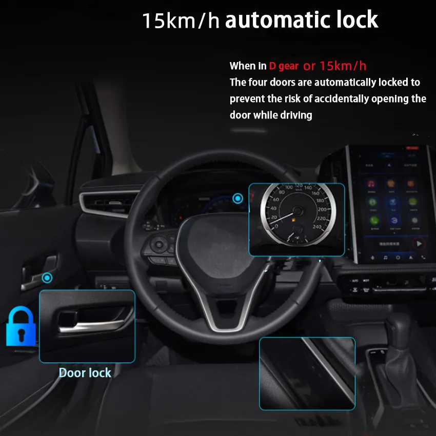 Forten Kingdom Car Auto OBD Plug And Play Speed Lock & Unlock Device 4 Door For Nissan X-Trail 2014-2016