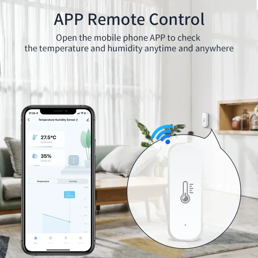 Picture 5: ZigBee Temperature And Humidity Sensor Indoor Thermometer Controller Smart Home Voice Control Work With Alexa Google Assistant