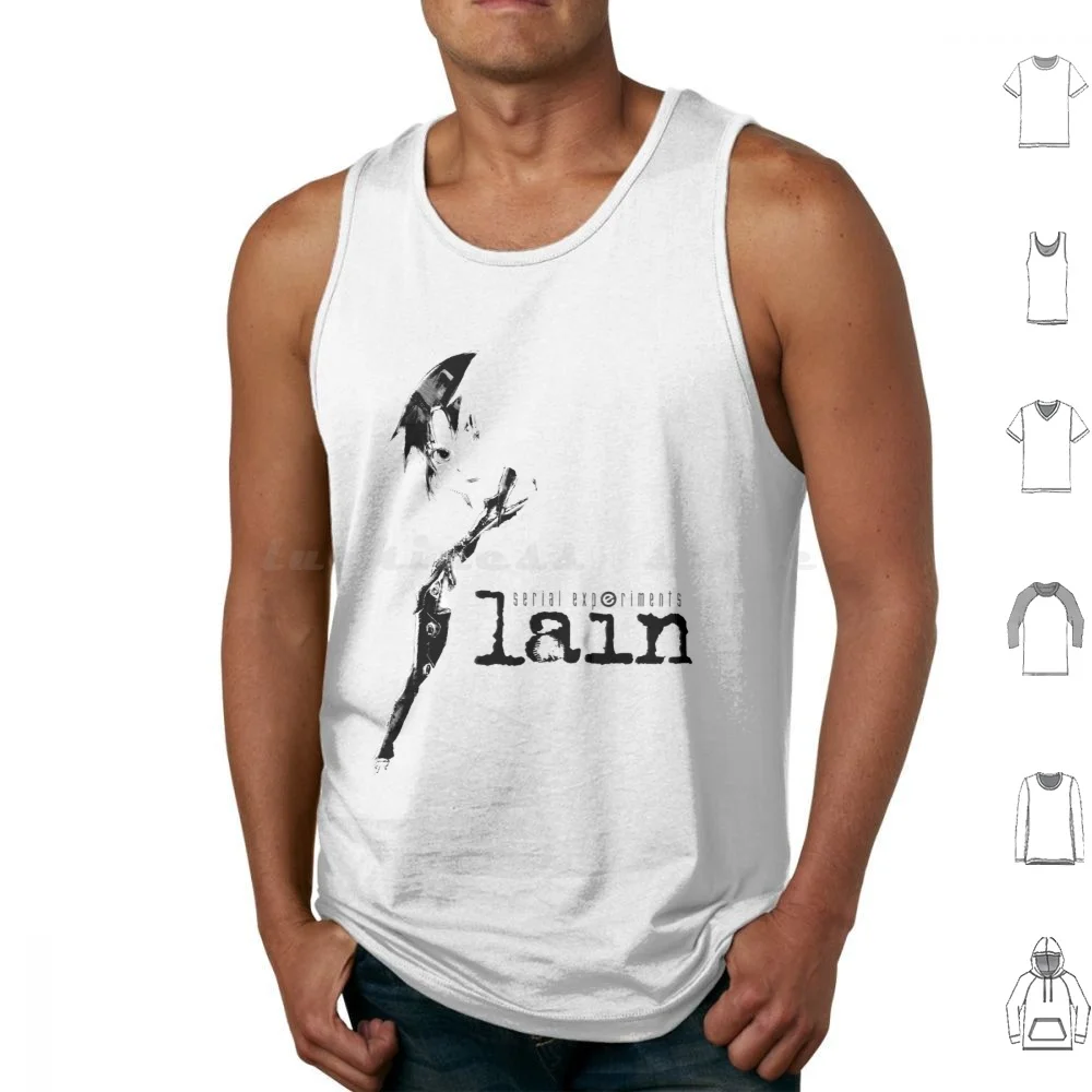 Serial Experiments Lain-Lain Fade Line Essential Tank Tops Vest Sleeveless Japanese Serial Experiments Lain Cyber Ai Internet