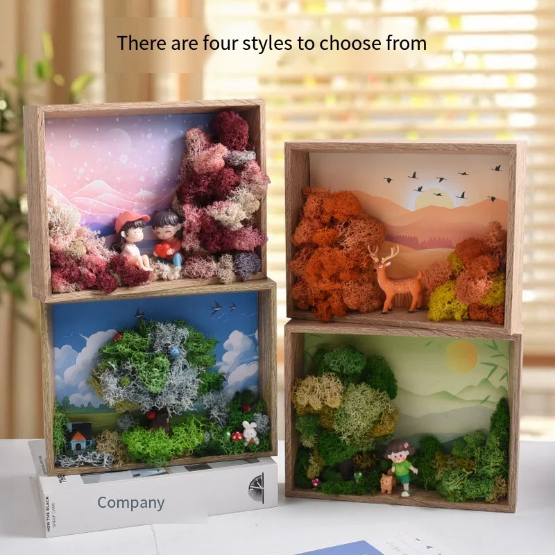 Seaweed Art DIY Kit - 3D Framed Microlandscape with Artificial Plants, Kids Craft Set for Parent-Child Creative Gift