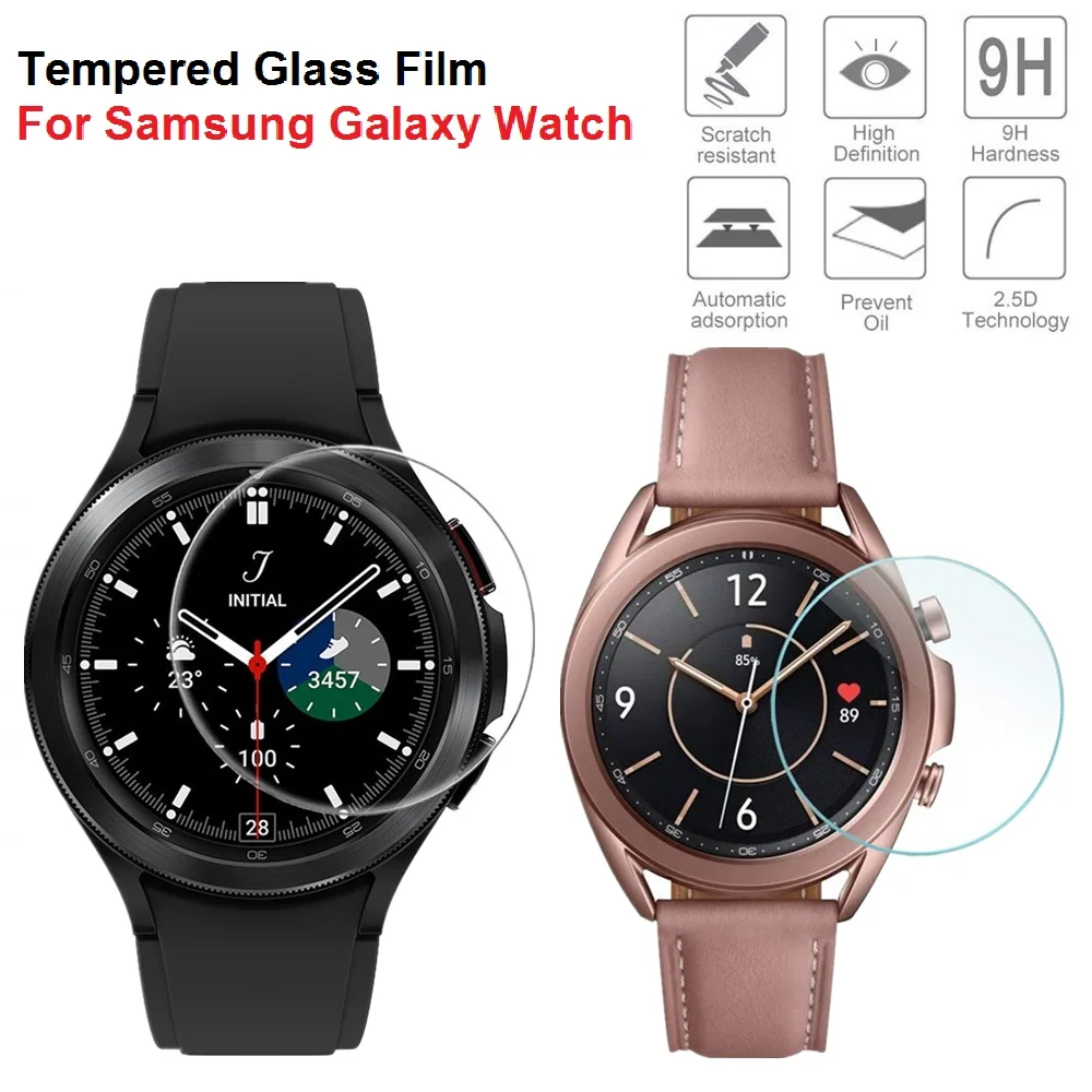 Lünettenring + Glasfolie + Hülle für Samsung Galaxy Watch3 41 mm 45 mm Watch4 42/46 Schutzabdeckung Hülle Anti-Kratz-gehärtetes Glas