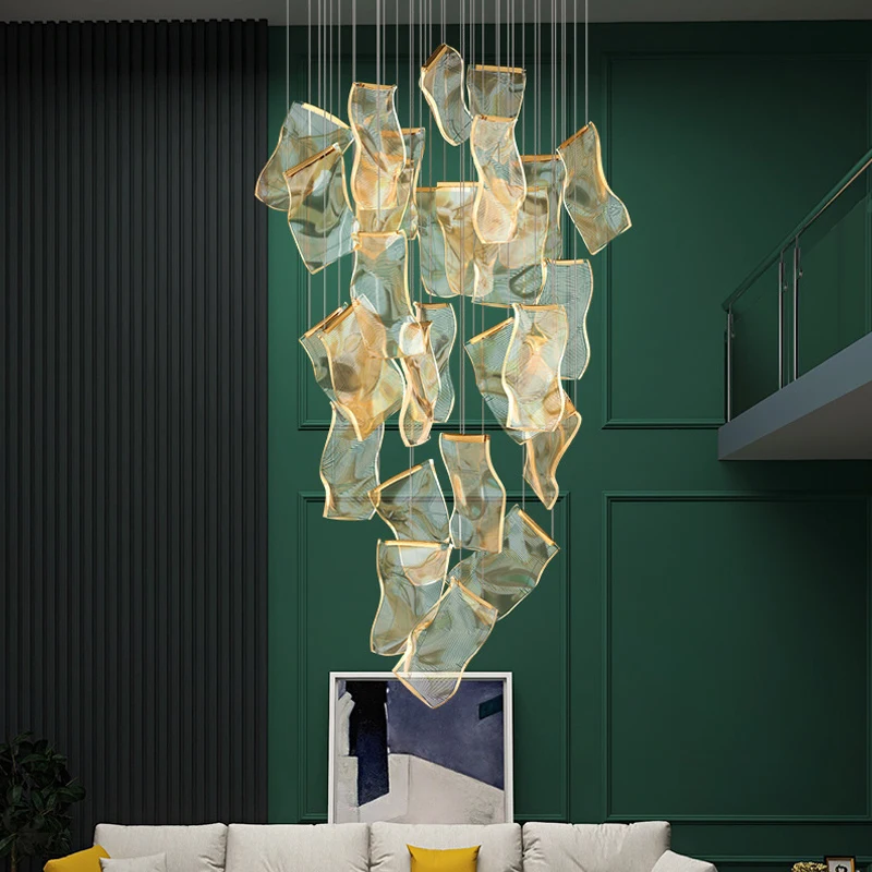 

Modern LED Pendant Lights Living Dining Room Lighting Lustre Decor Chandelier Indoor Villa Duplex Stairs Hanging Lights Fixture