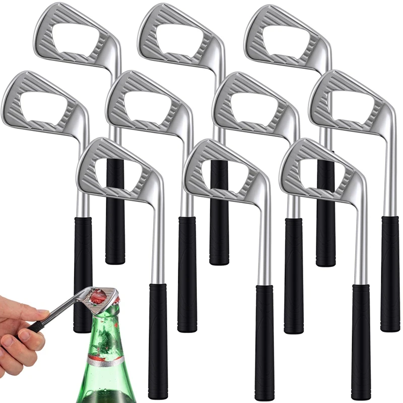 10 Pcs Golf Club Bottle Opener Novelty Beer Gift Golf Decoration Beer Opener For Golfer Golf Lover Beer Enthusiast