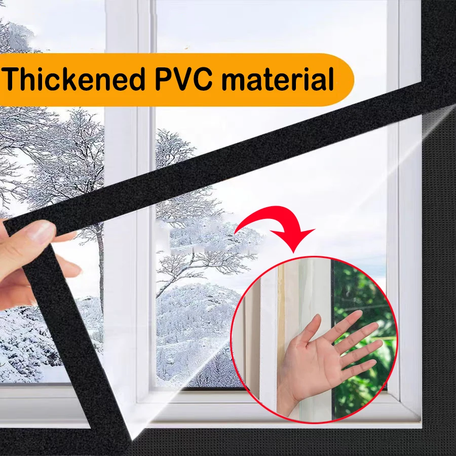 Clear Winter Window Thickened Plastic Windproof Warm Anti Cold Curtain Thermal Insulated for Bedroom  ...