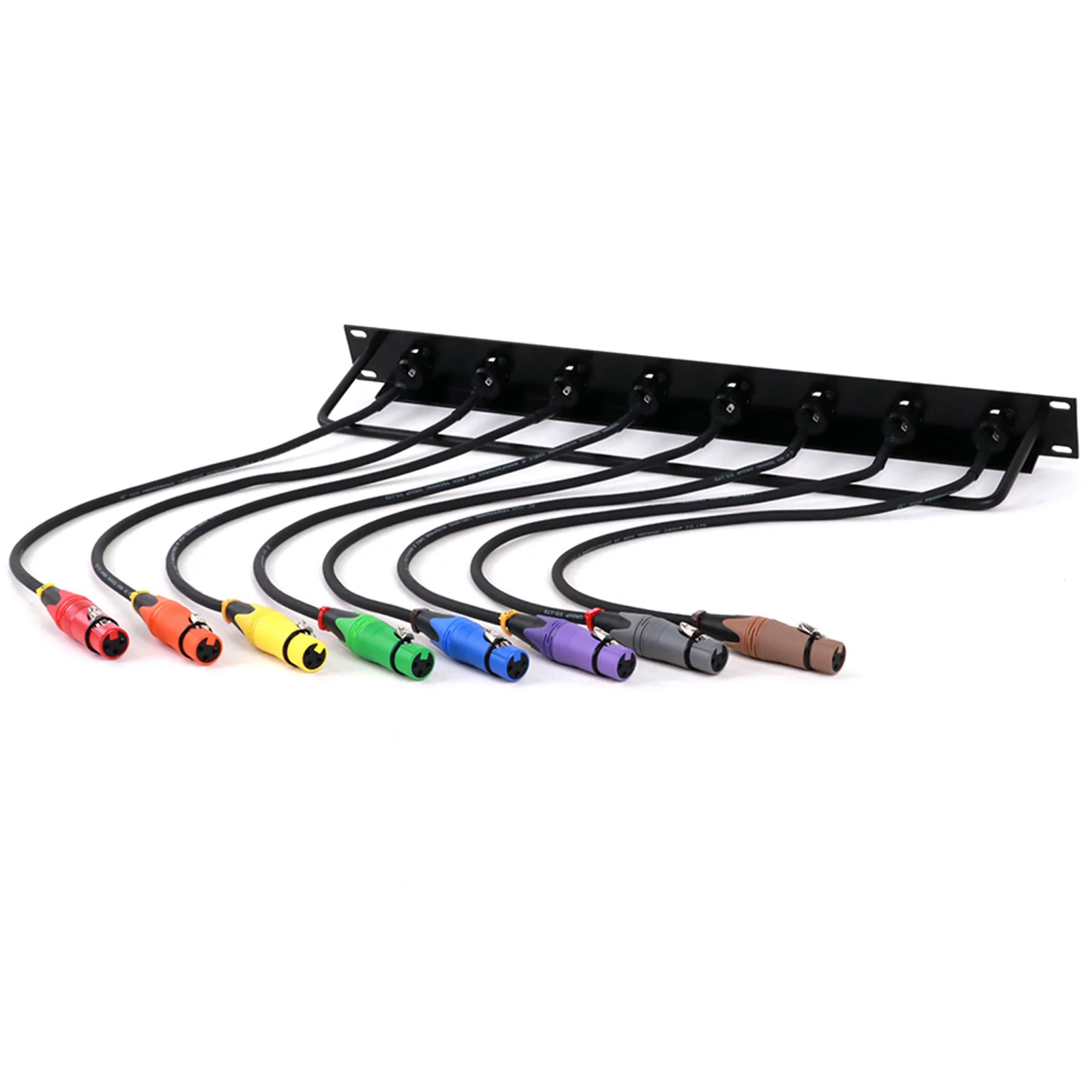 Customized 8-Way 1U Cabinet XLR Audio Jumper Rack,3Pin XLR Male MIC Socket to Female XLR Feed/Pass Thru Converter Cable Adaptor