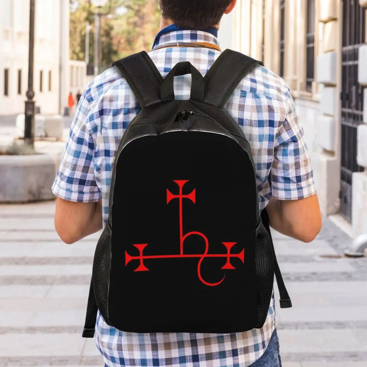 Lilith - Goetia Style Sigil - Uncircled (Red) Poster Backpack Student Boys Girls BookBag School Bag Laptop Shoulder Bags