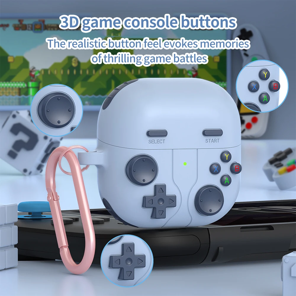 Retro Game Controller Silicone Earphone Protective Case for Huawei FreeClip 2 Sleeve Cases Shell Headphone Accessories With Hook