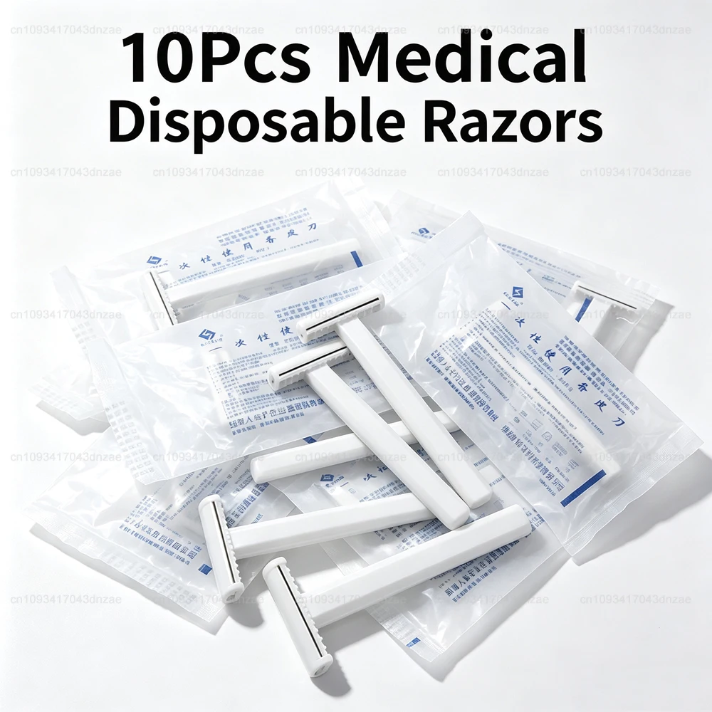 10Pcs Medical Sterile Disposable Razors For Women Men's Sanitary Shaver 1 Or 2 Layer Sharp Stainless Blade Hair Remove Tool