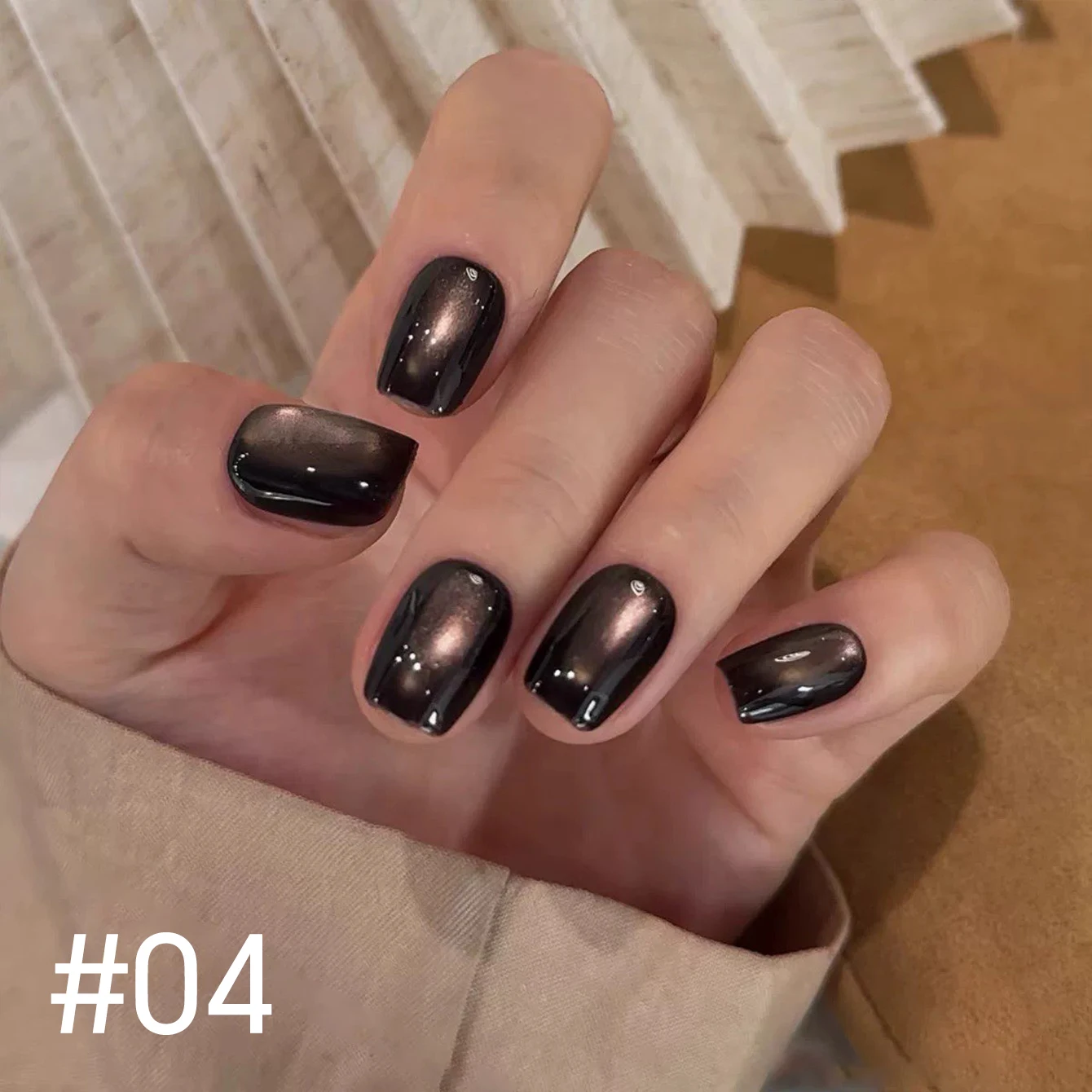 MIANEL 10 مللي 1-10 قطعة عيد الميلاد براون الأظافر السوداء الأظافر تبييض مانشا هوا غرامة مسحوق الزجاج حبة القط العين هلام طلاء الأظافر