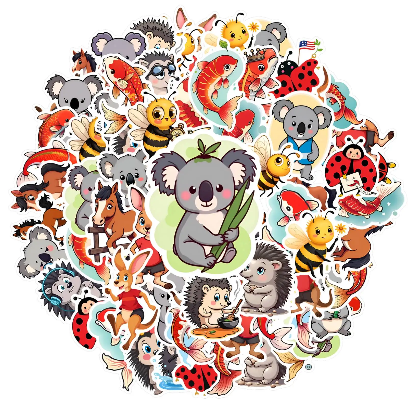 35 pezzi-200 pezzi adesivi insetti cartoni animati adesivi personaggi carini giocosi adesivi ricompensa insegnante per chitarra skateboard fai da te