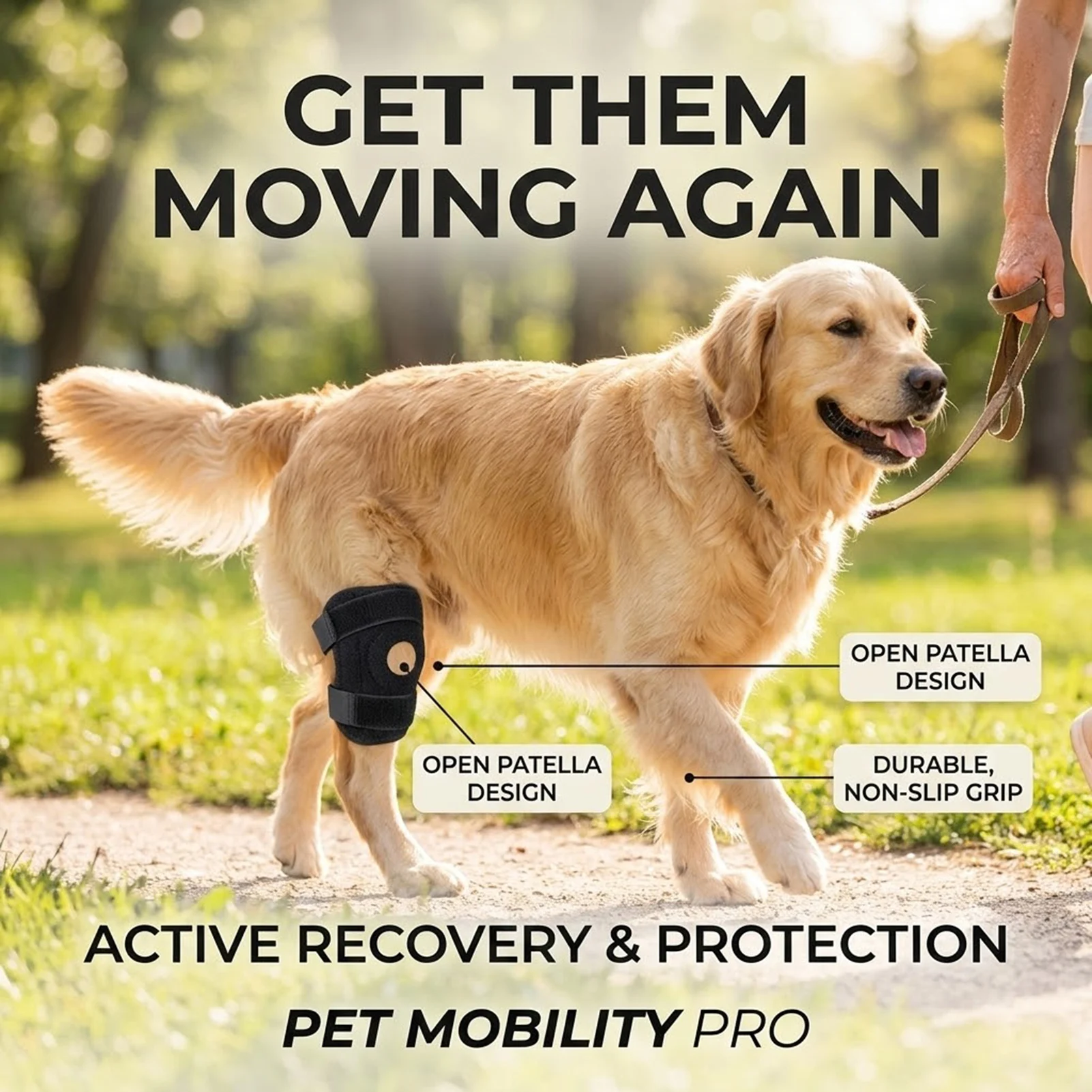 Dog Knee Brace Pet Joint Support High Elastic Material Adjustable for Post Surgery Recovery Senior Pets Activity Protection