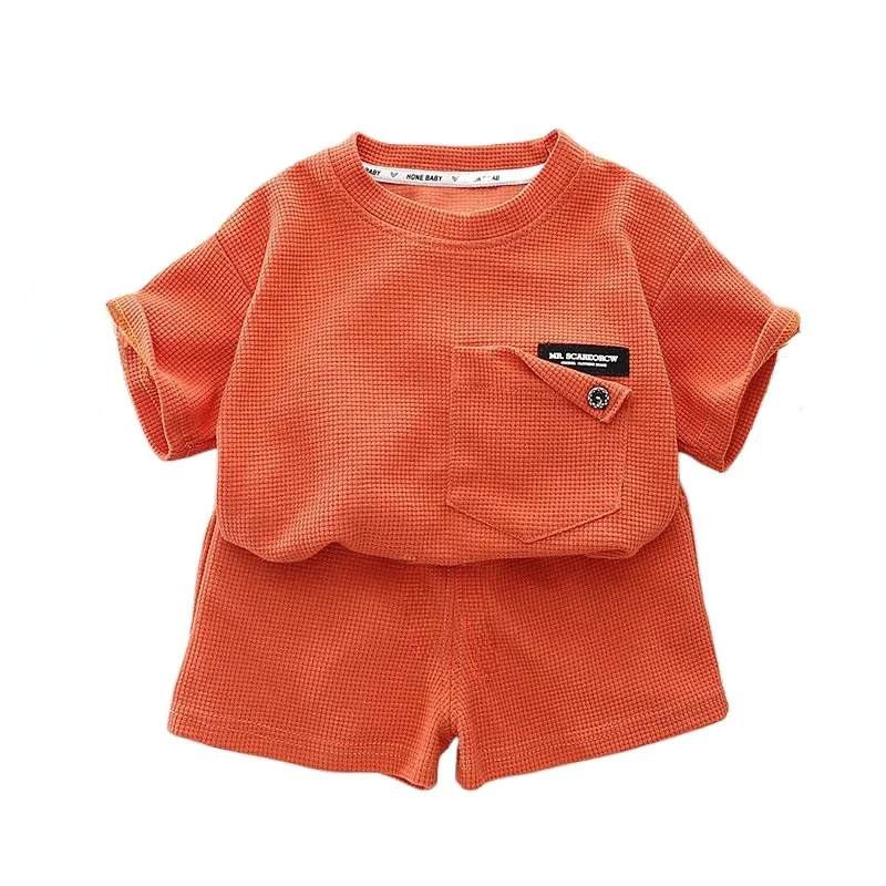 Summer Baby Girls Clothes Set Breathable Sport Football Jogging T-Shirts and Shorts 2PCS Suit Children Boy Top Bottom