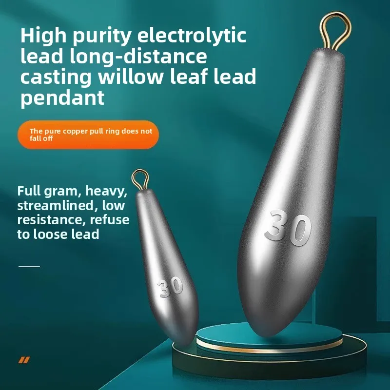 10g 15g 20g 30g 40g 50g 60g 80g 100g plombs de poids de pêche, goutte d'eau profonde balle poids plombs accessoires de matériel de pêche