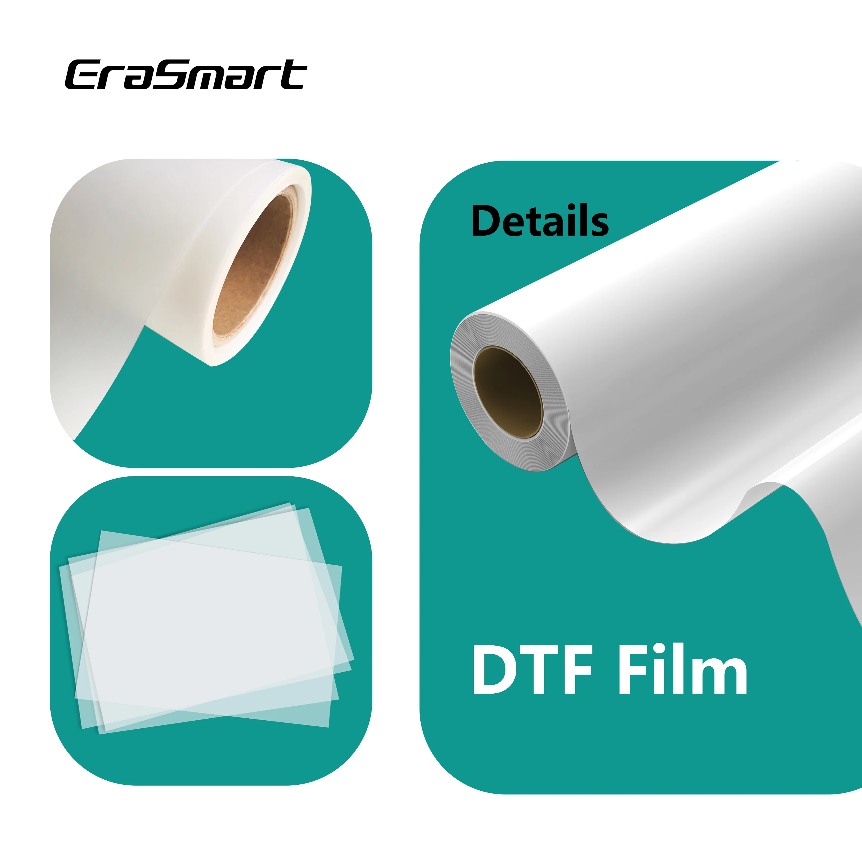 Erasmart dtf pet film wärme übertragungs papier 30cm 20 cm dtf drucker film blätter einseitig doppelseitiger druck a3 a4 dtf film