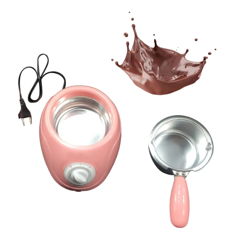 Chocolate Melting Pot 20W Electric Chocolate Melter With Temperature Control For Baking Dessert Making Pink US Plug