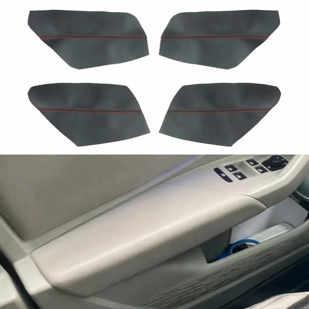 Microfiber Leather Door Armrest Panel Protective Trim Set 4Pcs, Anti-Wear Interior Decor For VW Jetta 2019