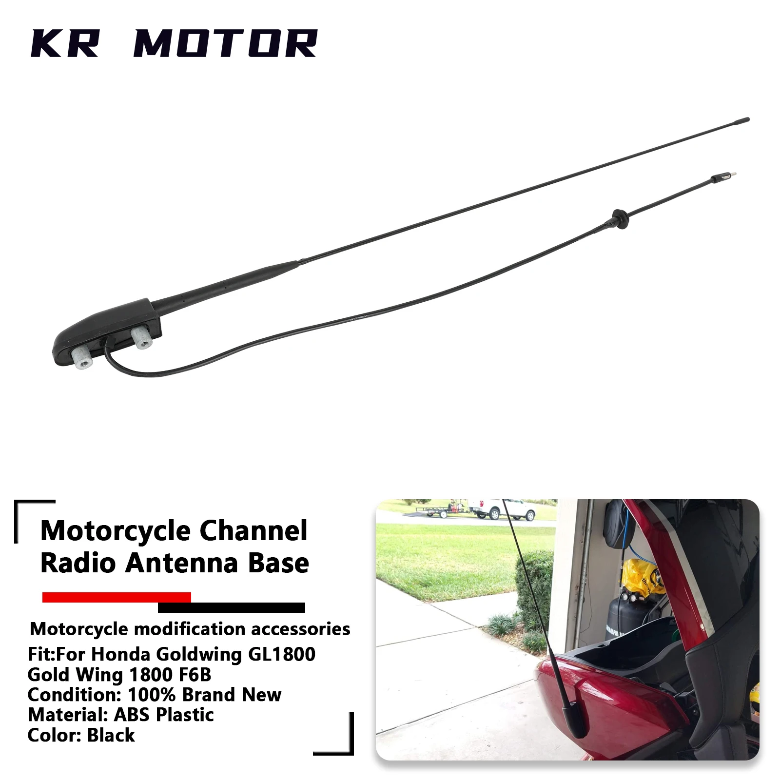 

Motorcycle Channel Radio Antenna Base For Honda Goldwing GL 1800 GL1800 2018 2019 2020 2021 Gold Wing 1800 F6B With Rear Trunk