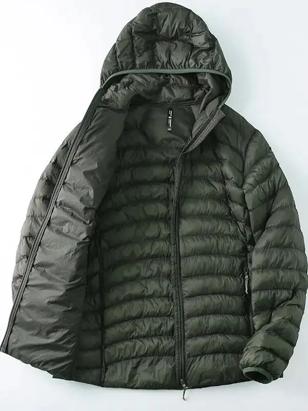 معطف رجالي شتوي خفيف الوزن بغطاء للرأس من القطن Jaet مقاوم للرياح ومقاوم للماء ودافئ وفضفاض من القطن مناسب للشباب ملابس غير رسمية
