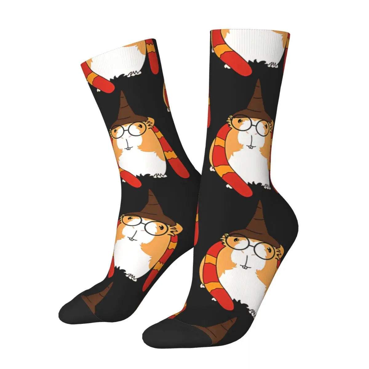 Funny Men's Socks Wizard Halloween Costume Retro Guinea Pig Street Style Novelty Crew Sock Gift Pattern Printed