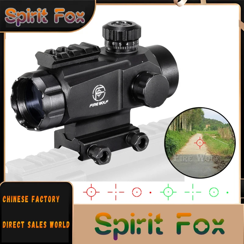 Spirit Fox 1X35 Large Adjustable Outdoor Telescope with Four Variable Point Red Dot 20MM Full Metal Precision for Hunting